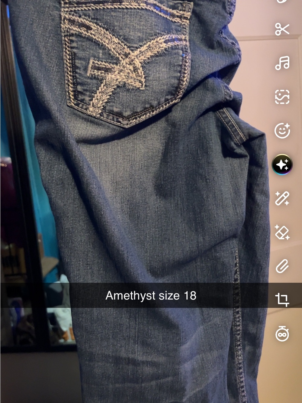 Amethyst Jeans Women's Straight Leg Dark Blue Denim